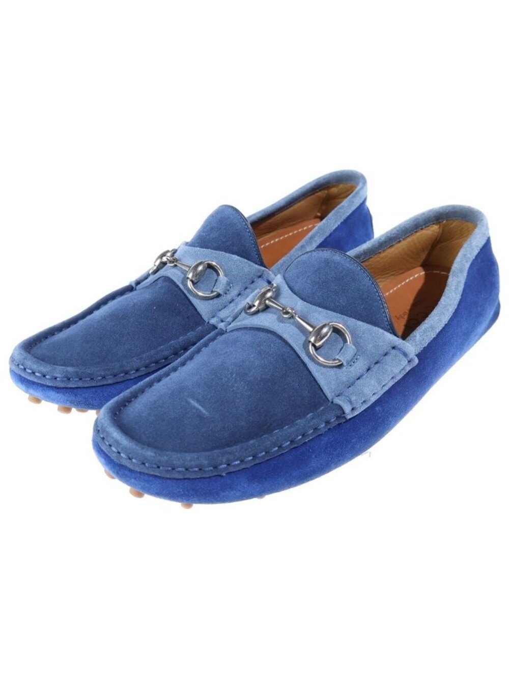 Gucci Horsebit Suede Driving Shoes Blue
